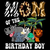 Mom Of The Birthday Boy Zoo Bday Safari Celebration Cooling Performance Crew T-Shirt