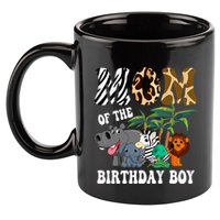 Mom Of The Birthday Boy Zoo Bday Safari Celebration 11oz C Handle Ceramic Mug