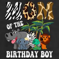 Mom Of The Birthday Boy Zoo Bday Safari Celebration 11oz C Handle Ceramic Mug