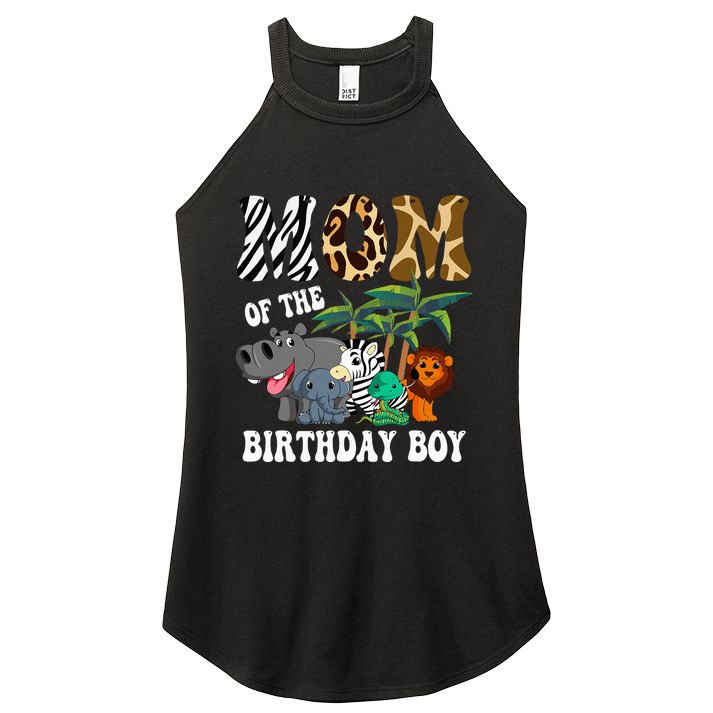 Mom Of The Birthday Boy Zoo Bday Safari Celebration Women's Perfect Tri Rocker Tank