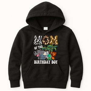 Mom Of The Birthday Boy Zoo Bday Safari Celebration Kids Hoodie