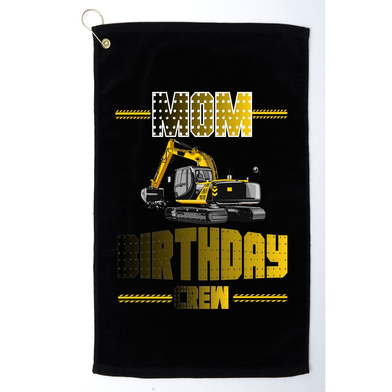 Mom Of The Birthday Crew Party Excavator Golf Towel