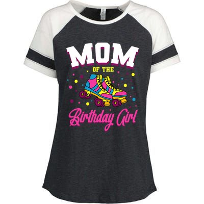 Mom Of The Birthday Girl Roller Skates Bday Skating Party Enza Ladies Jersey Colorblock Tee