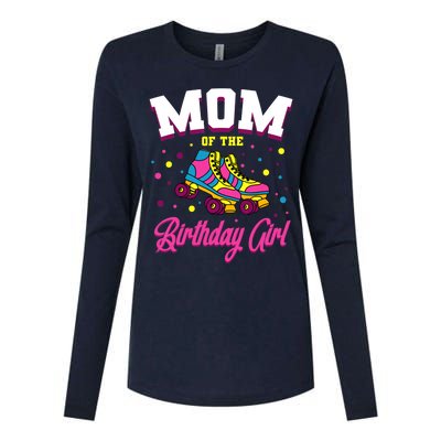 Mom Of The Birthday Girl Roller Skates Bday Skating Party Womens Cotton Relaxed Long Sleeve T-Shirt