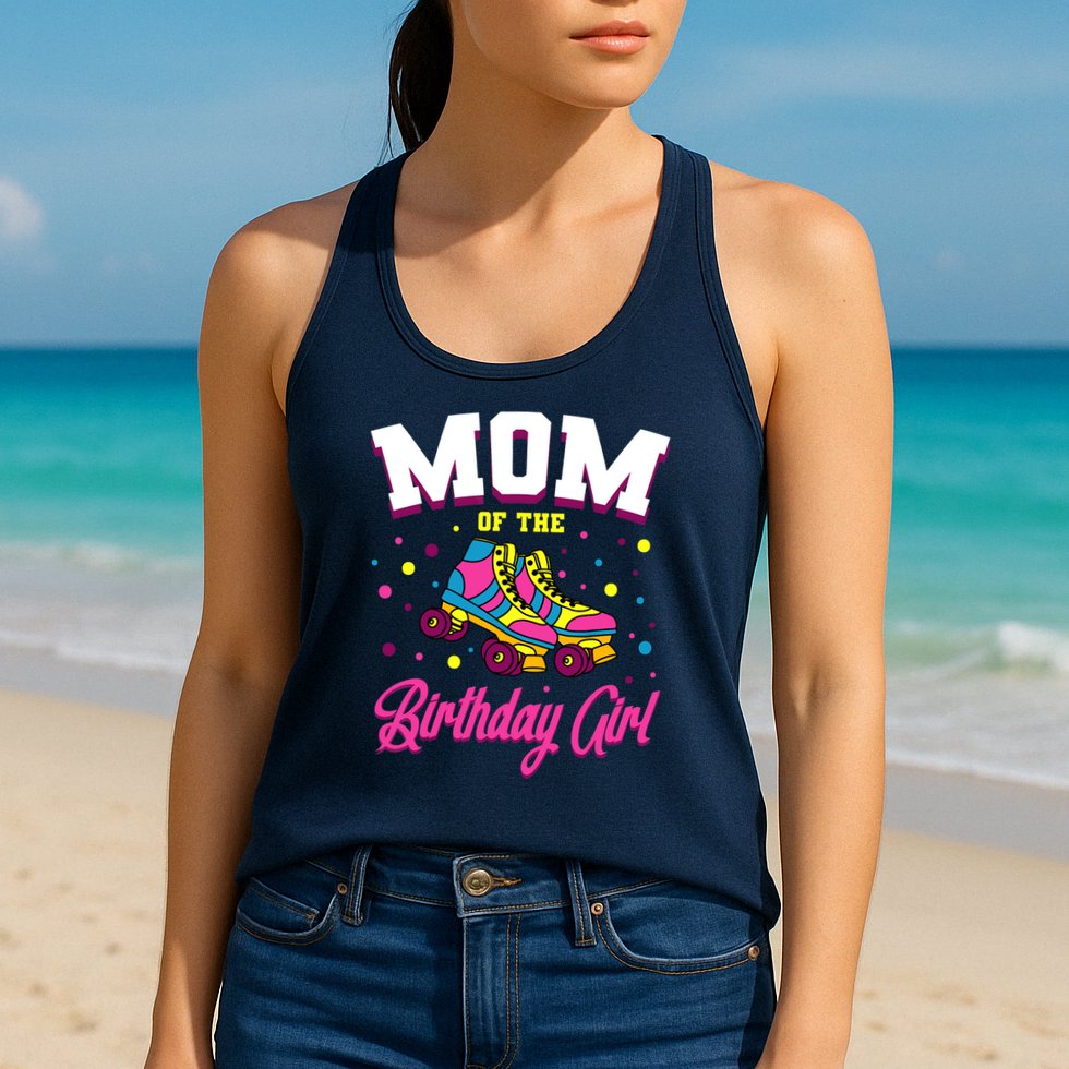 Mom Of The Birthday Girl Roller Skates Bday Skating Party Womens Tank Top