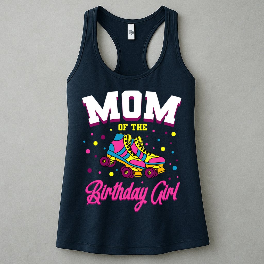 Mom Of The Birthday Girl Roller Skates Bday Skating Party Womens Tank Top