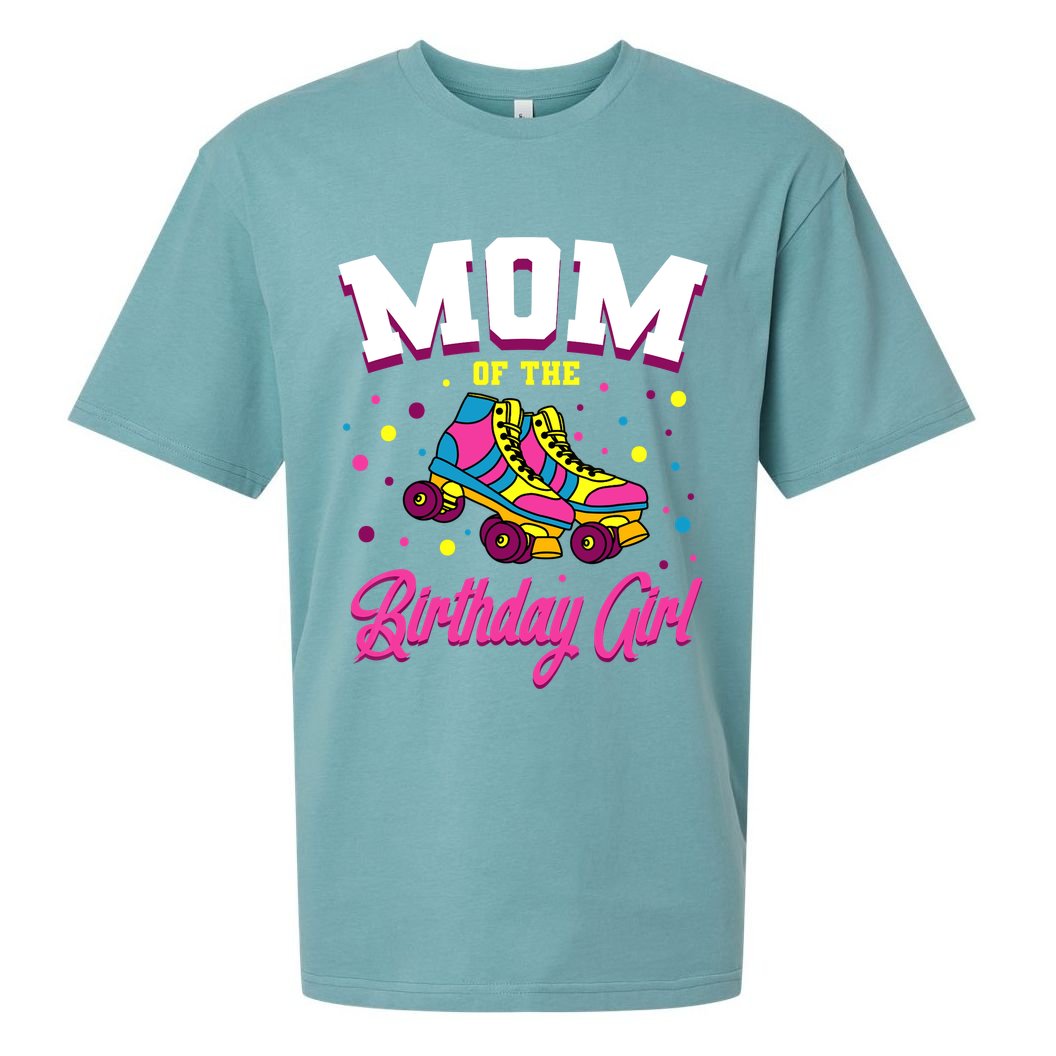 Mom Of The Birthday Girl Roller Skates Bday Skating Party Sueded Cloud Jersey T-Shirt