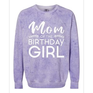 Mom Of The Birthday Girl Family Parents Mother Mommy Colorblast Crewneck Sweatshirt