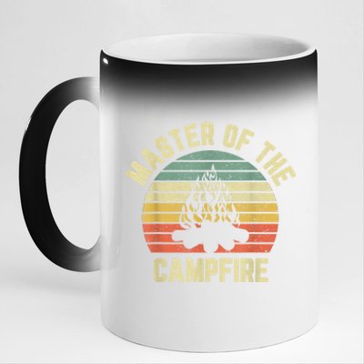 Master Of The Campfire Camping Vintage Camper 11oz Black Color Changing Mug