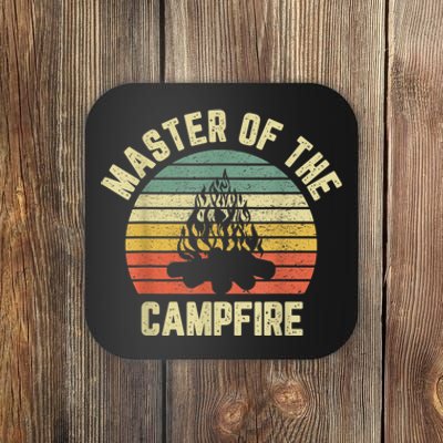 Master Of The Campfire Camping Vintage Camper Coaster