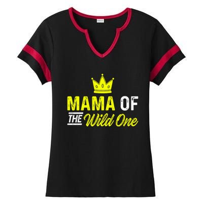 Mama Of The Wild One Mom Of The Wild One Meaningful Gift Ladies Halftime Notch Neck Tee