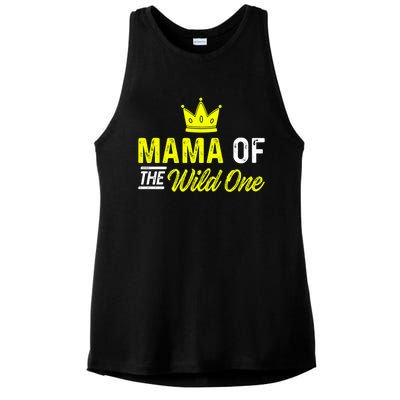 Mama Of The Wild One Mom Of The Wild One Meaningful Gift Ladies PosiCharge Tri-Blend Wicking Tank