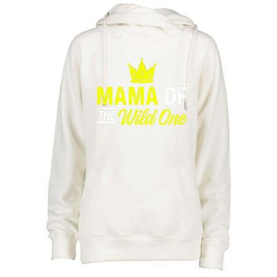 Mama Of The Wild One Mom Of The Wild One Meaningful Gift Womens Funnel Neck Pullover Hood