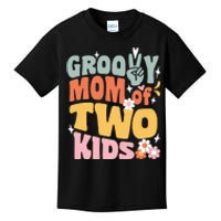 Mom of Two Back To School Groovy Mother's Day Kids T-Shirt