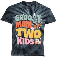 Mom of Two Back To School Groovy Mother's Day Kids Tie-Dye T-Shirt