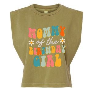 Mommy Of The Birthday Groovy Themed party Garment-Dyed Women's Muscle Tee