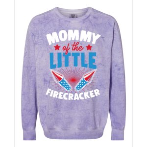 Mommy Of The Little Firecracker Matching Family 4th Of July Cool Gift Colorblast Crewneck Sweatshirt