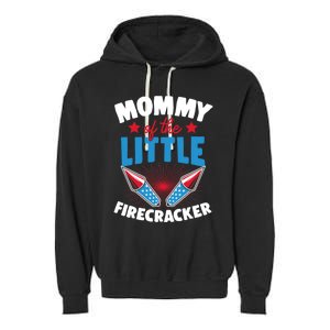 Mommy Of The Little Firecracker Matching Family 4th Of July Cool Gift Garment-Dyed Fleece Hoodie