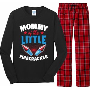 Mommy Of The Little Firecracker Matching Family 4th Of July Cool Gift Long Sleeve Pajama Set