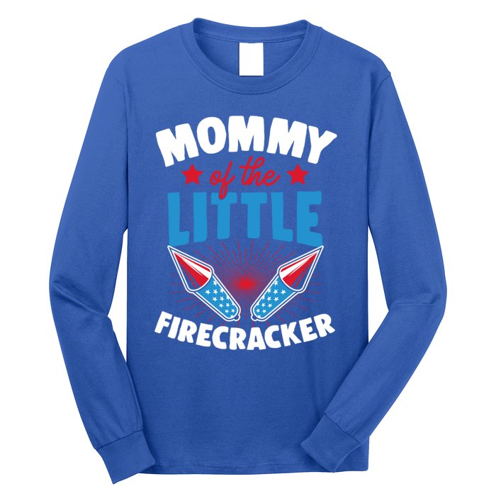 Mommy Of The Little Firecracker Matching Family 4th Of July Cool Gift Long Sleeve Shirt