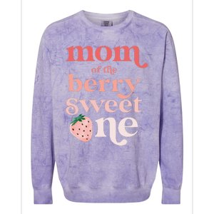 Mom of the Berry Sweet One Strawberry First Birthday 1st Colorblast Crewneck Sweatshirt