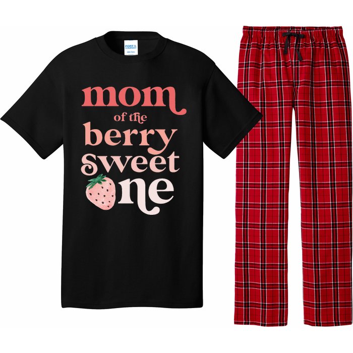 Mom of the Berry Sweet One Strawberry First Birthday 1st Pajama Set