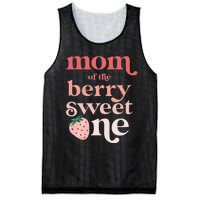 Mom of the Berry Sweet One Strawberry First Birthday 1st Mesh Reversible Basketball Jersey Tank