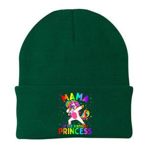 Mama of the Birthday Princess Dabbing Unicorn Mom Knit Cap Winter Beanie