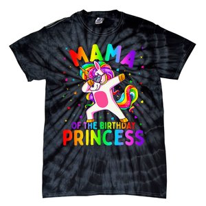 Mama of the Birthday Princess Dabbing Unicorn Mom Tie-Dye T-Shirt