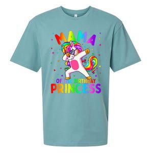 Mama of the Birthday Princess Dabbing Unicorn Mom Sueded Cloud Jersey T-Shirt