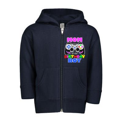 Mom Of The Birthday Boy Video Game Birthday Gamer Cool Mommy Toddler Zip Fleece Hoodie