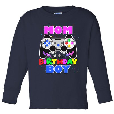 Mom Of The Birthday Boy Video Game Birthday Gamer Cool Mommy Toddler Long Sleeve Shirt