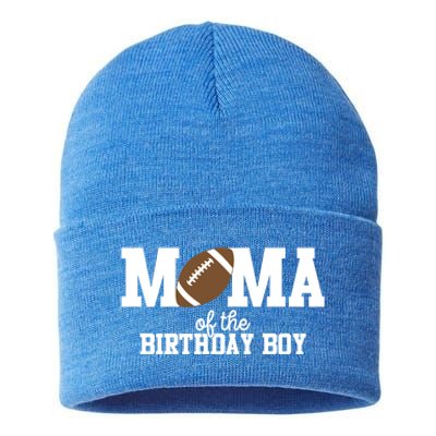 Mama Of The Birthday Football Lover First Birthday Party Cute Gift Sustainable Knit Beanie