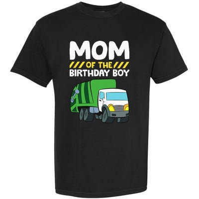 Mom Of The Birthday Boy Garbage Truck Birthday Party Garment-Dyed Heavyweight T-Shirt