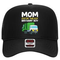 Mom Of The Birthday Boy Garbage Truck Birthday Party High Crown Mesh Back Trucker Hat