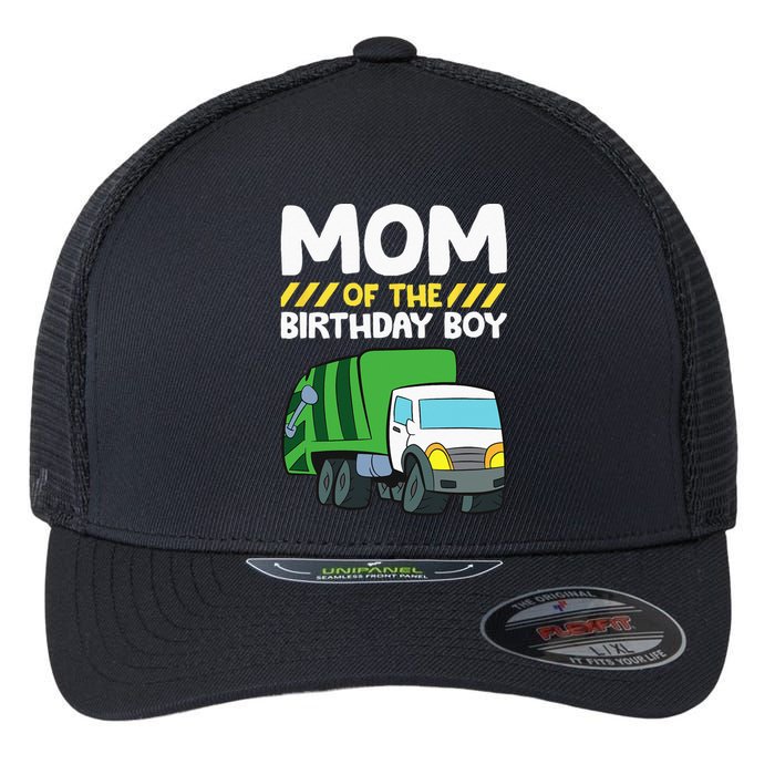 Mom Of The Birthday Boy Garbage Truck Birthday Party Flexfit Unipanel Trucker Cap