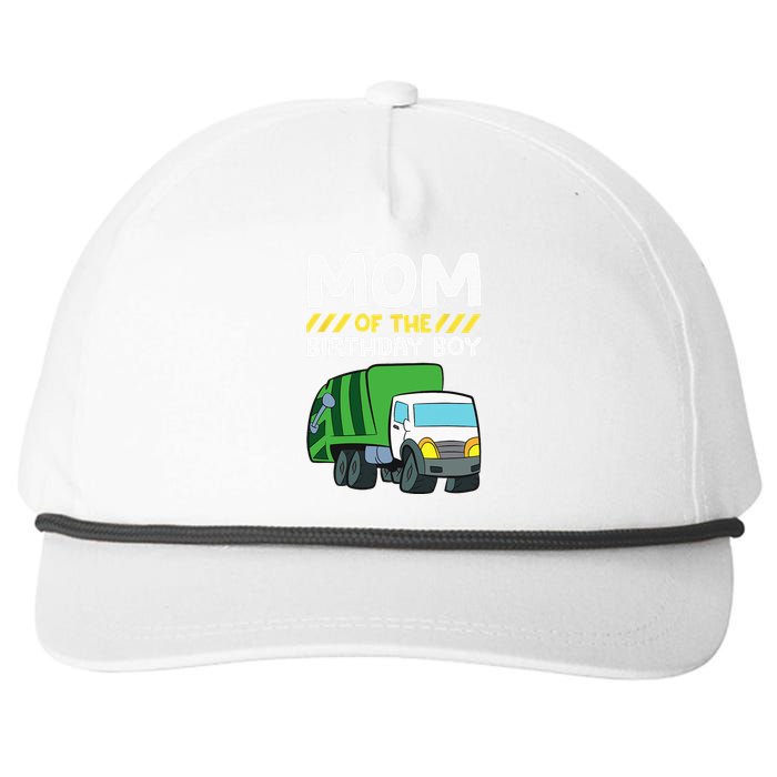 Mom Of The Birthday Boy Garbage Truck Birthday Party Snapback Five-Panel Rope Hat