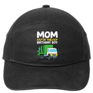 Mom Of The Birthday Boy Garbage Truck Birthday Party 7-Panel Snapback Hat