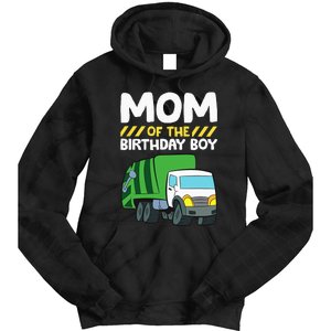 Mom Of The Birthday Boy Garbage Truck Birthday Party Tie Dye Hoodie