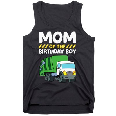 Mom Of The Birthday Boy Garbage Truck Birthday Party Tank Top