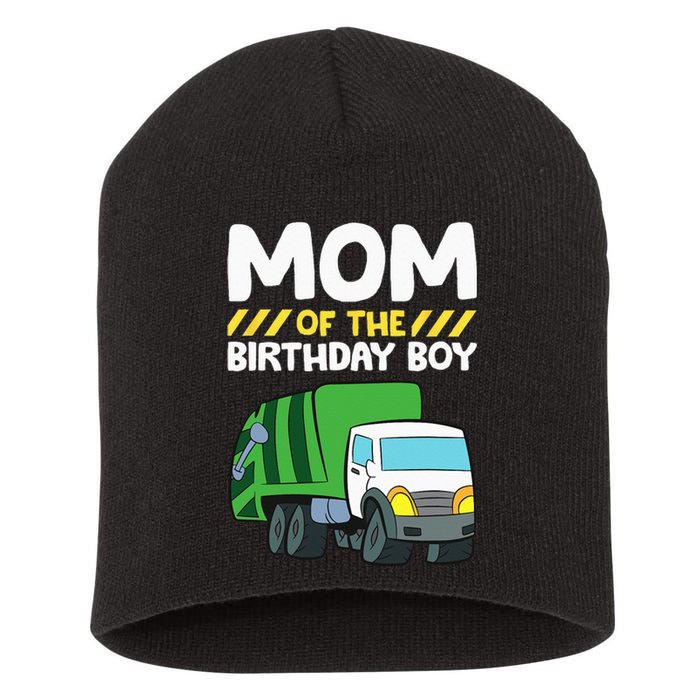 Mom Of The Birthday Boy Garbage Truck Birthday Party Short Acrylic Beanie