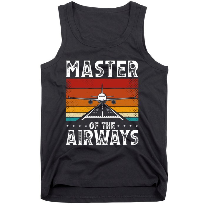 Masters Of The Airways Aviation Airline Pilot Tank Top