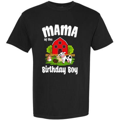 Mama Of The Birthday Boy Farm Animal Bday Party Celebration Garment-Dyed Heavyweight T-Shirt