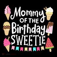 Mommy Of The Birthday Sweetie Ice Cream Matching Family Flatbill Hat