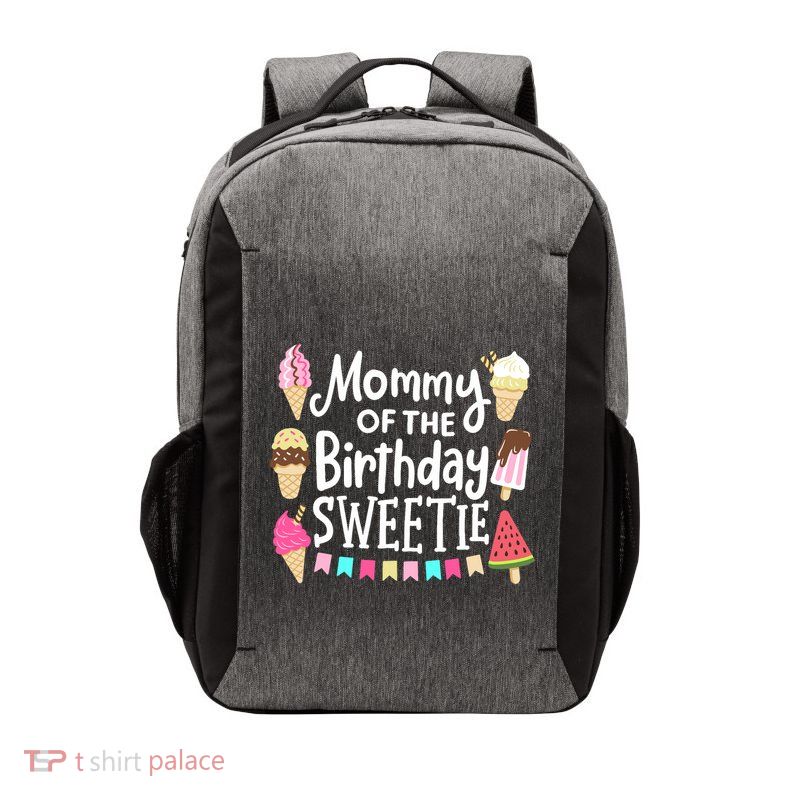 Mommy Of The Birthday Sweetie Ice Cream Matching Family Vector Backpack