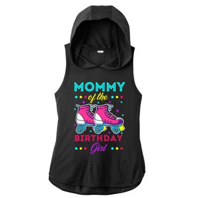 Mommy of the Birthday Roller Skates Bday Skating Theme Ladies PosiCharge Tri-Blend Wicking Draft Hoodie Tank