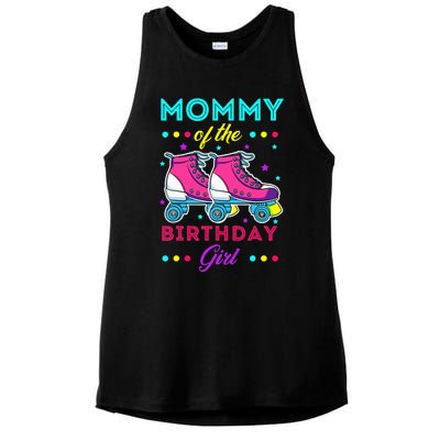 Mommy of the Birthday Roller Skates Bday Skating Theme Ladies PosiCharge Tri-Blend Wicking Tank