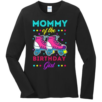 Mommy of the Birthday Roller Skates Bday Skating Theme Ladies Long Sleeve Shirt