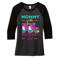 Mommy of the Birthday Roller Skates Bday Skating Theme Women's Tri-Blend 3/4-Sleeve Raglan Shirt