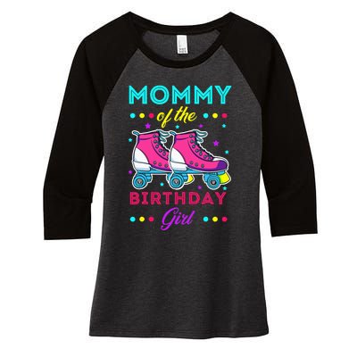 Mommy of the Birthday Roller Skates Bday Skating Theme Women's Tri-Blend 3/4-Sleeve Raglan Shirt